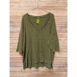 Women's Plus Size Green Sweater Blouse 2XL #68